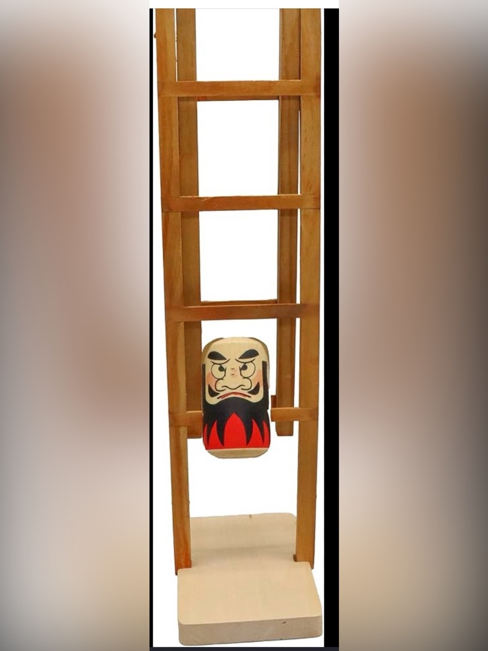 Japanese Wooden Toys and Games (hashigokori or ladder-climbing Daruma)